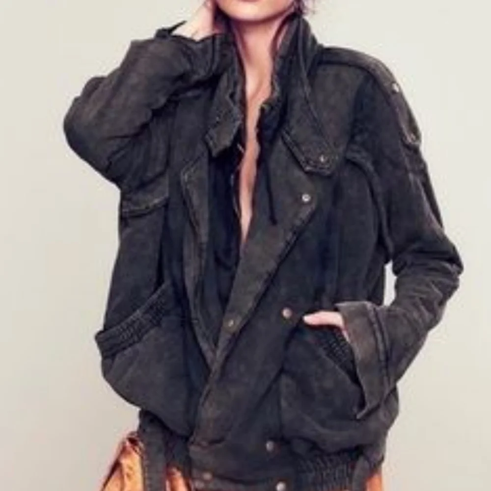 Free People Oversized Cotton Moto Jacket - Picture 6 of 7